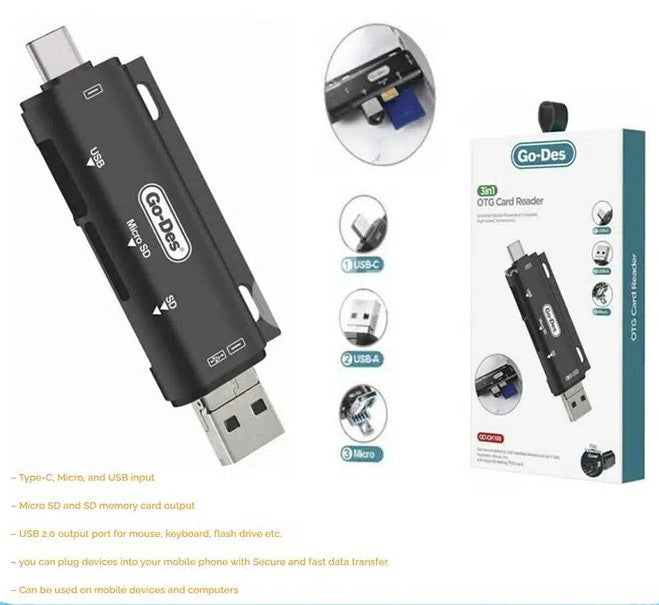 3 IN 1 OTG CARD READER GO-DES