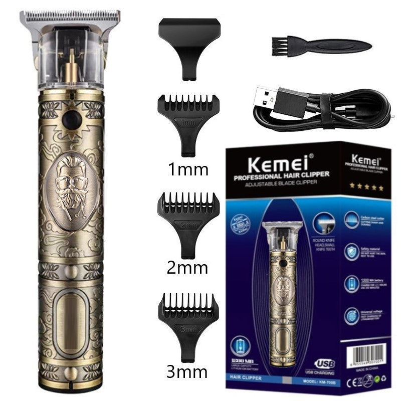 Kemei Rechargeable Hair Clippers and 0mm Hair Trimmer Professional Haircut Beard Shaver KM-700B