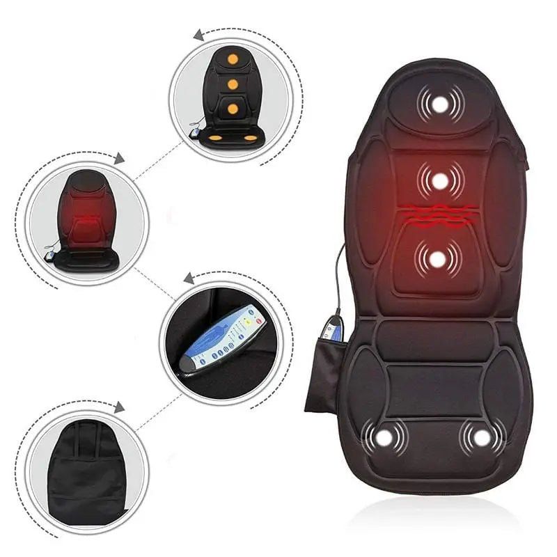 Back Massager for Home Office / Seat Massage Pad Neck Car Electric / Seat Cushion with Heat Vibration / Warm Massage Cushion/ 5 Motors Seat