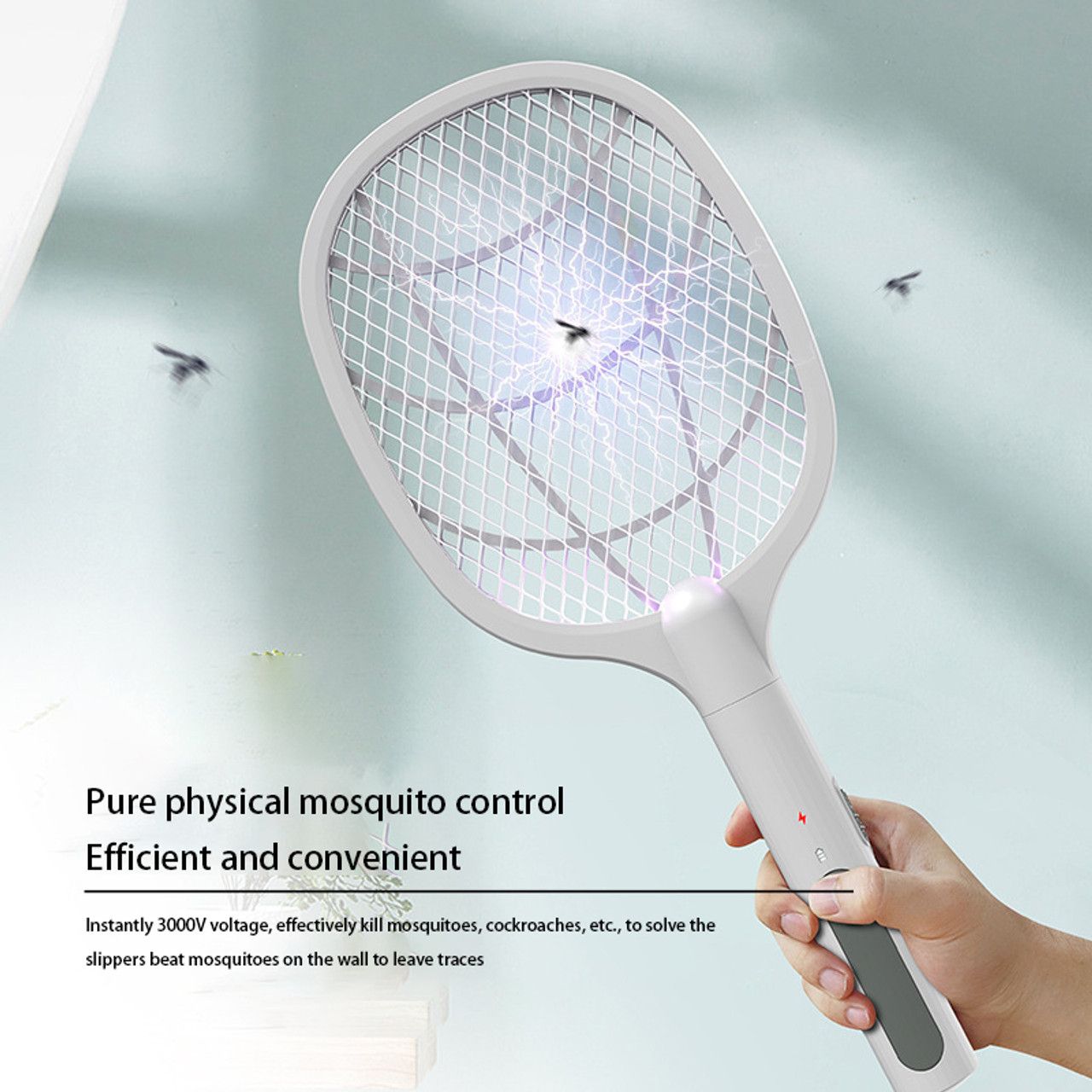 Anti Mosquito Racket - Rechargeable Insect Killer Bat with LED Light U ...